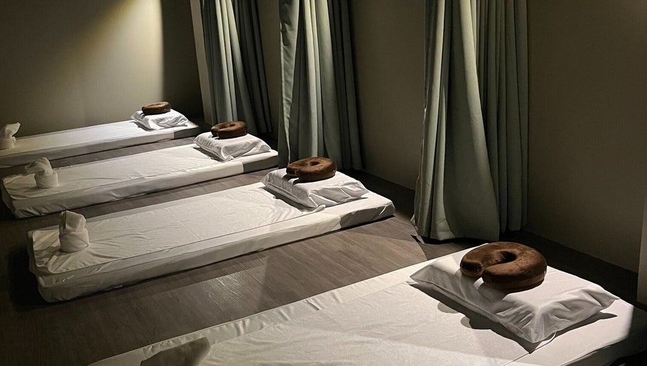 Comfortable massage room with beds at NUAT THAI Ortigas Extension (ORTEx), Cainta, Calabarzon, PH.