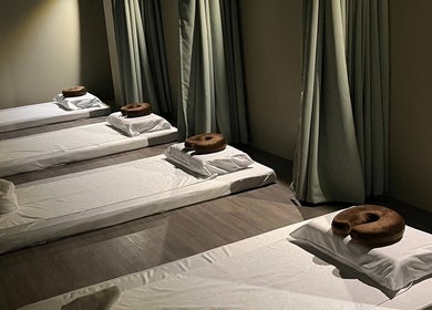 Comfortable massage room with beds at NUAT THAI Ortigas Extension (ORTEx), Cainta, Calabarzon, PH.
