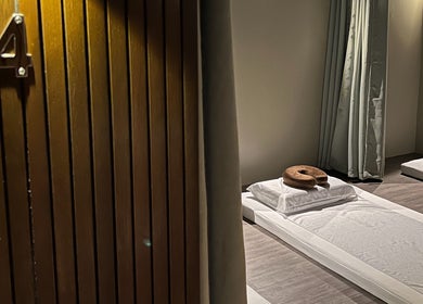 Serene massage room at NUAT THAI Ortigas Extension (ORTEx), Cainta, Calabarzon, PH, showcasing minimalist design.