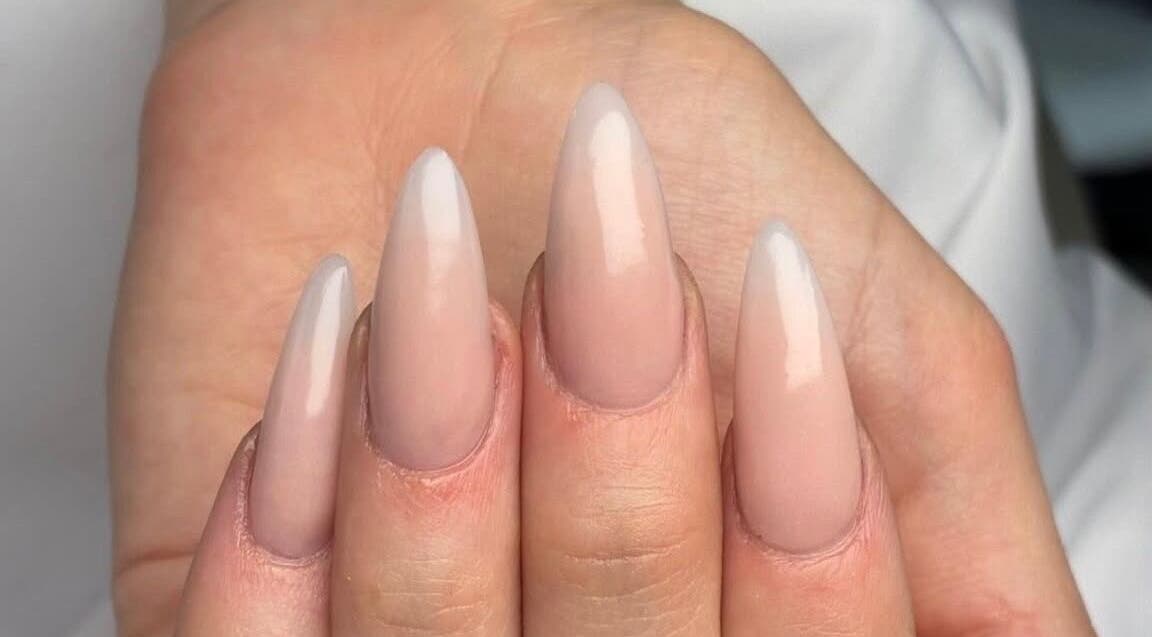 Stylish nude manicure at Danischa Nails in Centurion, Gauteng, ZA. Perfectly shaped almond nails.