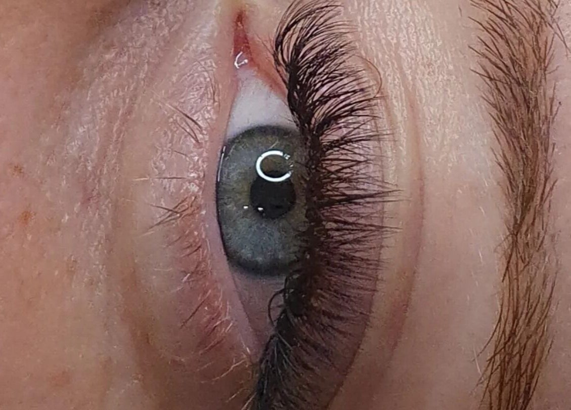 Close-up of detailed eyelash extension at Lash L'uxe & Beauty, Peterborough, England, GB.