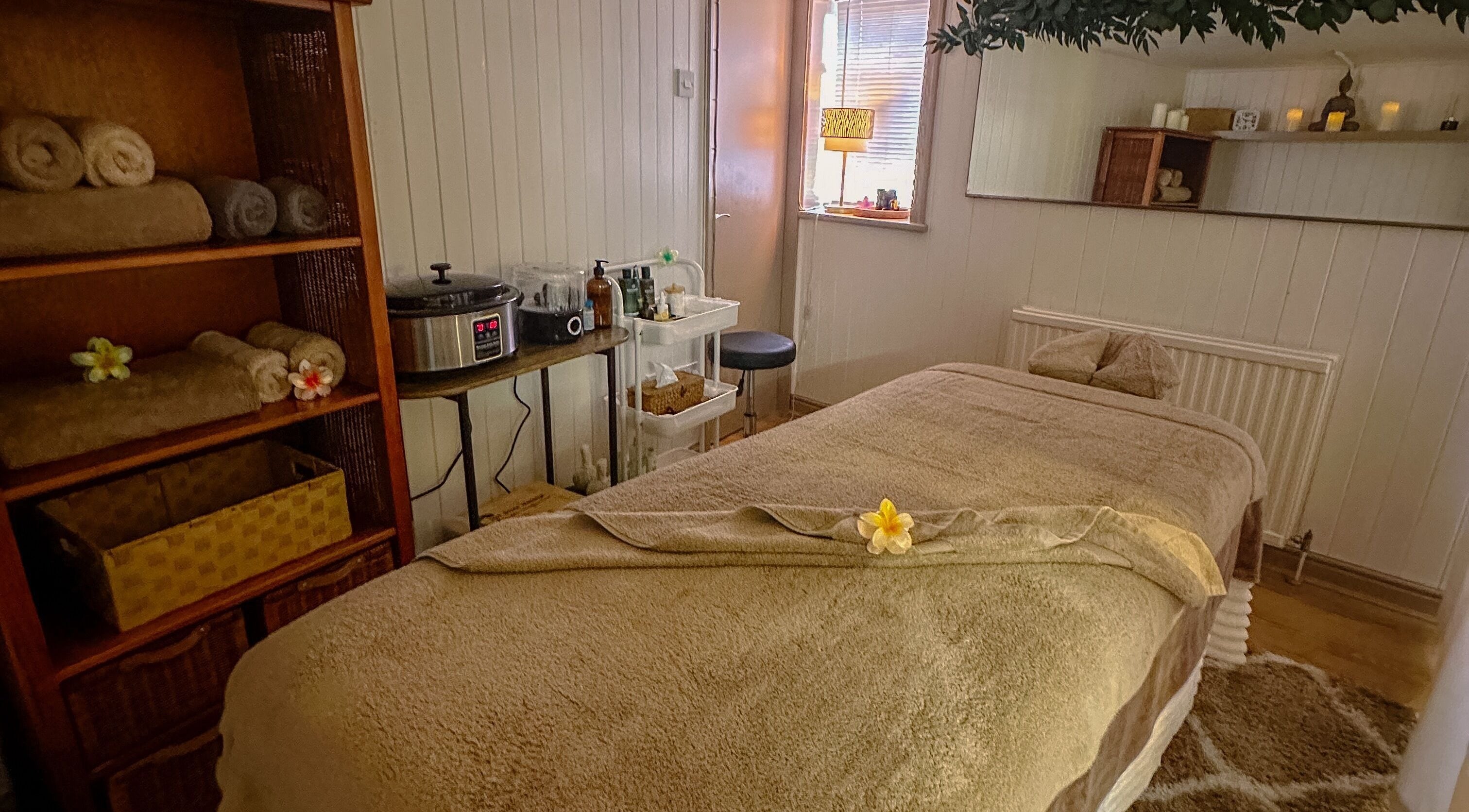 Relaxing massage room at Lalita Thai Therapy Massage and Wellness Treatment, Fence, England, GB.