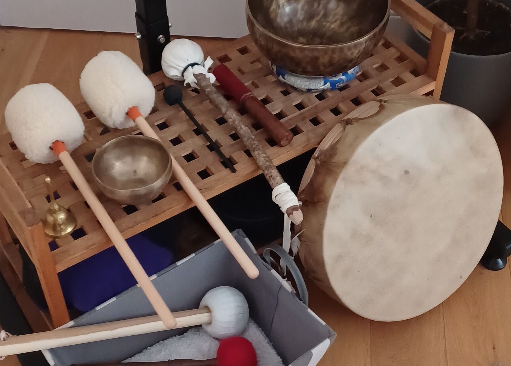 Therapeutic sound instruments at Kernow Serenity, Truro, England, GB enhance relaxation and wellness.