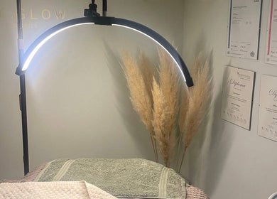 Grace & Glow treatment room with certificates and decor in Maidstone, England, GB.
