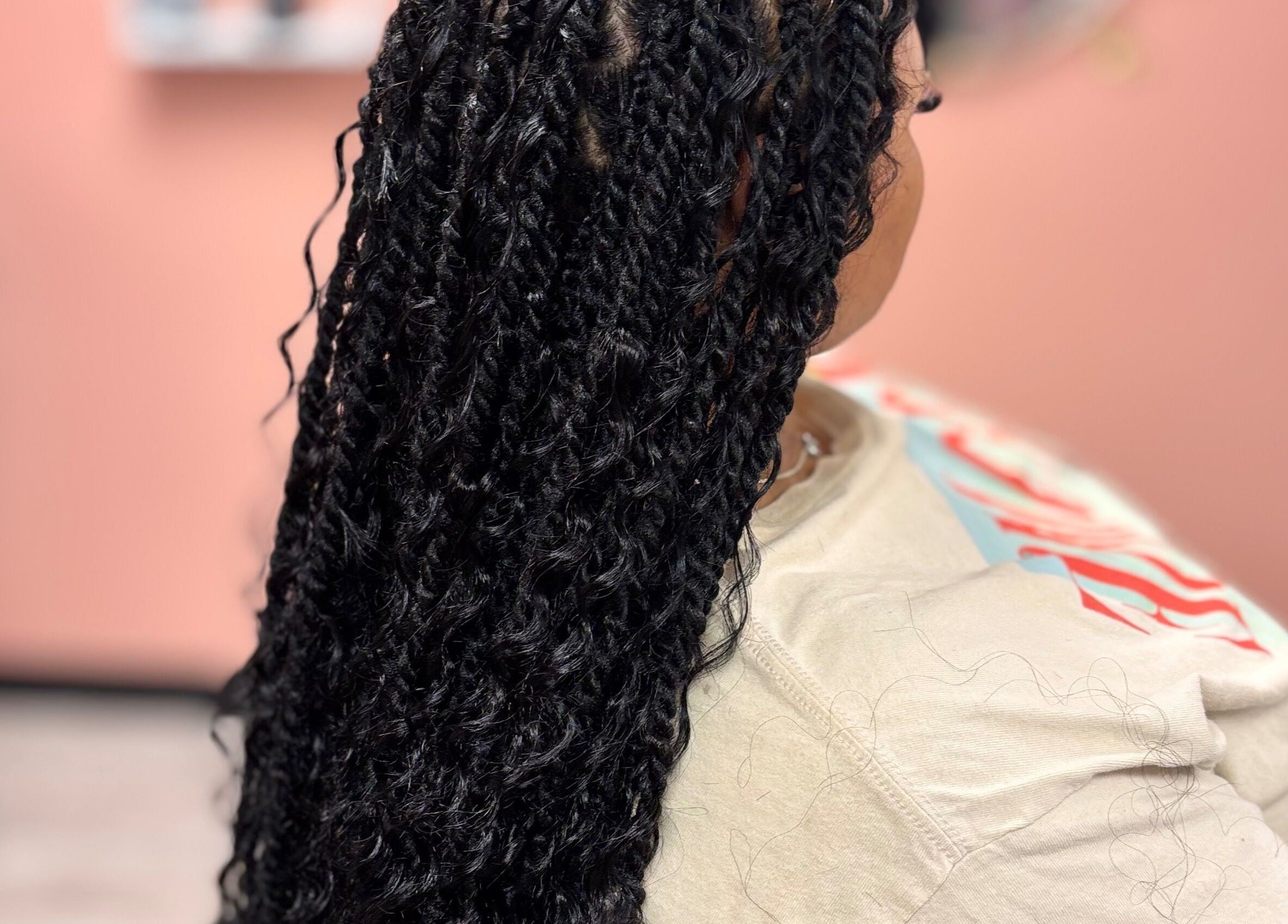 Beautiful braided hairstyle at Slayed By C Cimone in Houston, Texas, US, showcasing intricate styling.