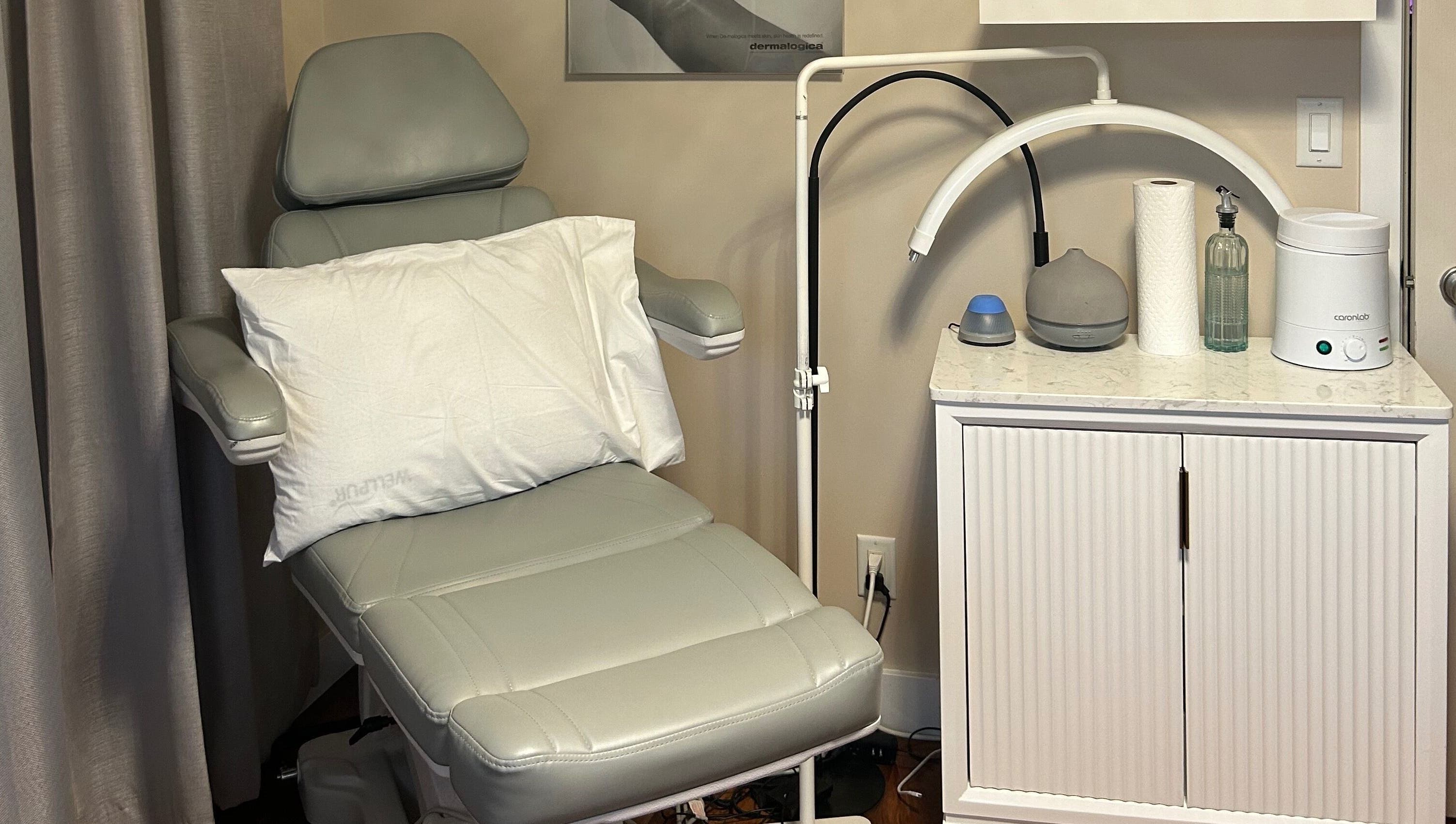 Comfortable spa chair and equipment at Caring Esthetics by Mandy in British Columbia, CA.