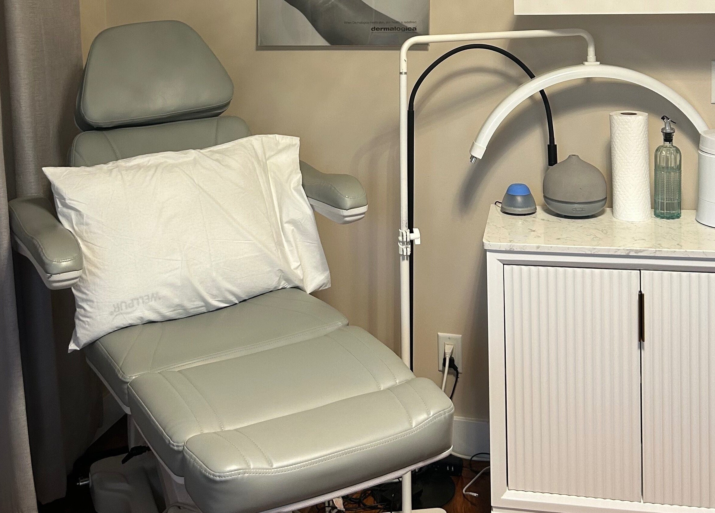Comfortable spa chair and equipment at Caring Esthetics by Mandy in British Columbia, CA.