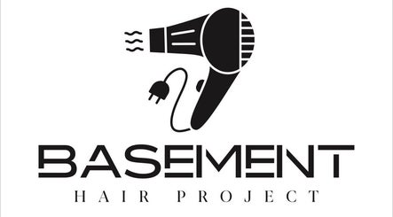 Λογότυπο Basement hair project με πιστολάκι μαλλιών, Αγία Παρασκευή, GR.