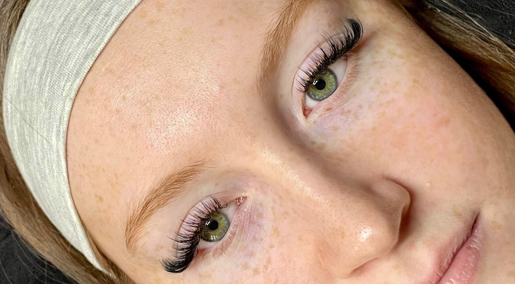 Close-up of styled eyelashes at HB Beauty Hive, Dorridge, England, GB.