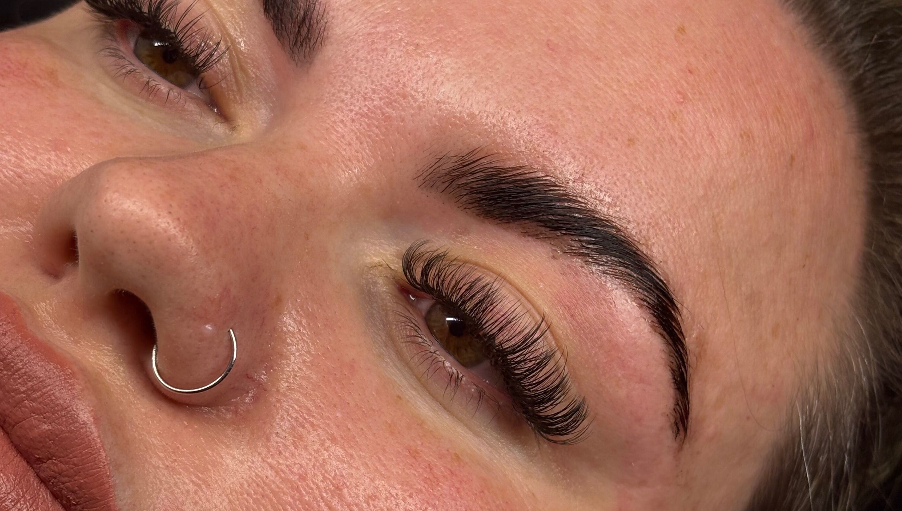 Close-up of elegant lash extensions at Beauty Lounge by Char, Melton Mowbray, England, GB.