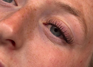 Close-up of styled eyelash at Beauty Lounge by Char, Melton Mowbray, England, GB.
