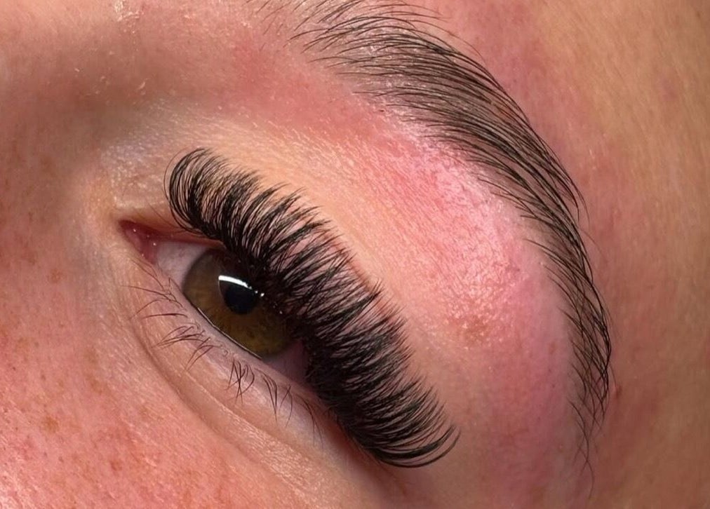 Close-up of expertly styled eyelashes at Beauty Lounge by Char, Melton Mowbray, England, GB.