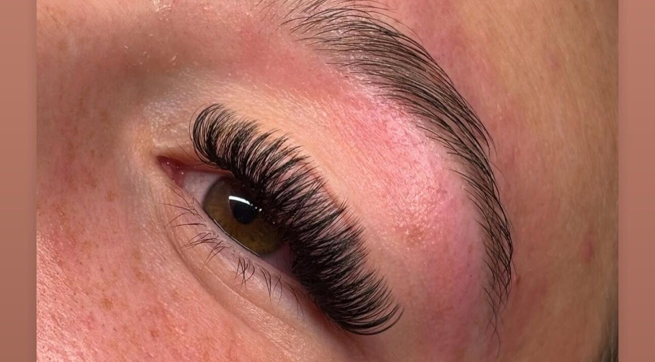 Close-up of expertly styled eyelashes at Beauty Lounge by Char, Melton Mowbray, England, GB.