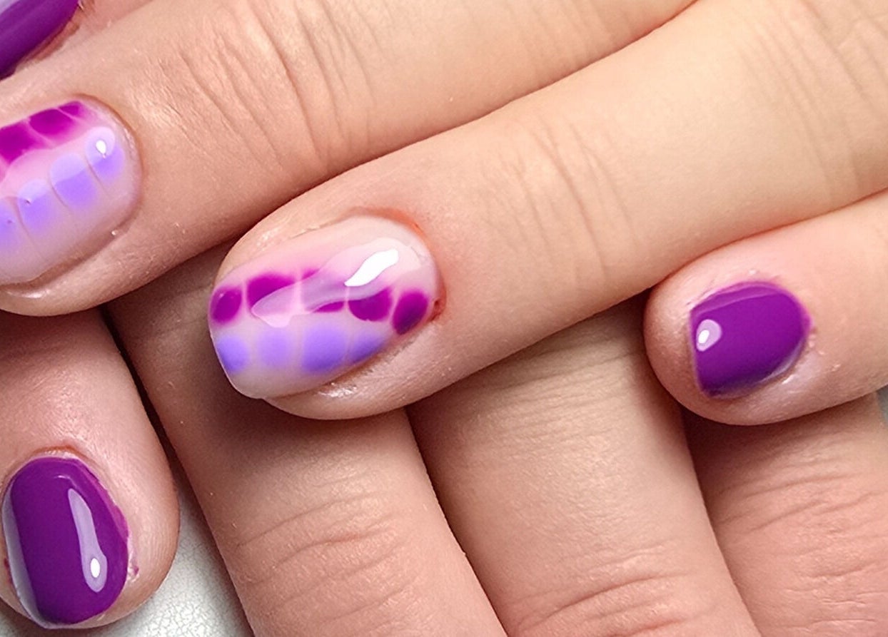 Stunning purple ombre nails by Nails by Nicole in Oughtibridge, England, GB, showcasing expert nail artistry.