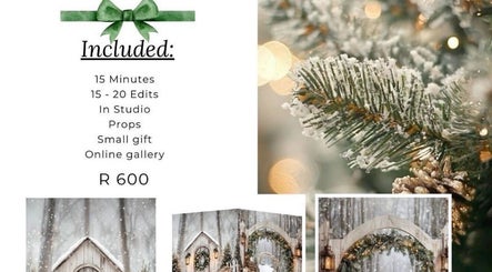 Elegant holiday photo package by Morganite Photography in Alberton, Gauteng, ZA, featuring snowy woodland decor.