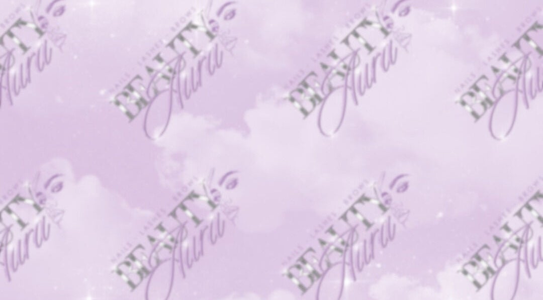 Soft lavender cloud design featuring Beauty Aura logo in Bourne, England, GB.