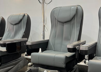 Relaxing spa chairs at New L&T Nail Spa INC, New York, New York, US, offering ultimate comfort.