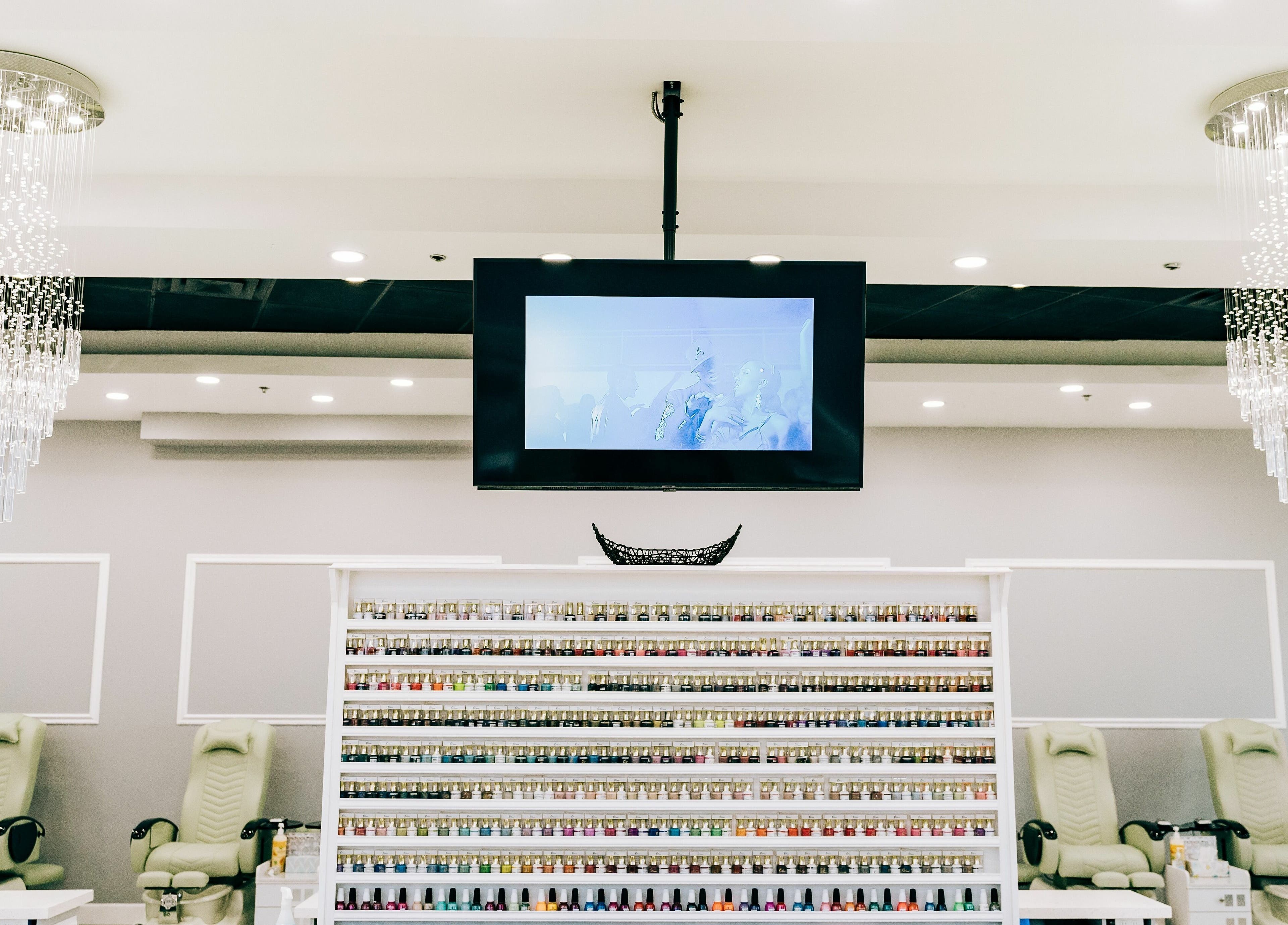 Chic interior of Greenfield Nails and Spa - Chandler showcasing elegant pedicure chairs in Chandler, Arizona, US.