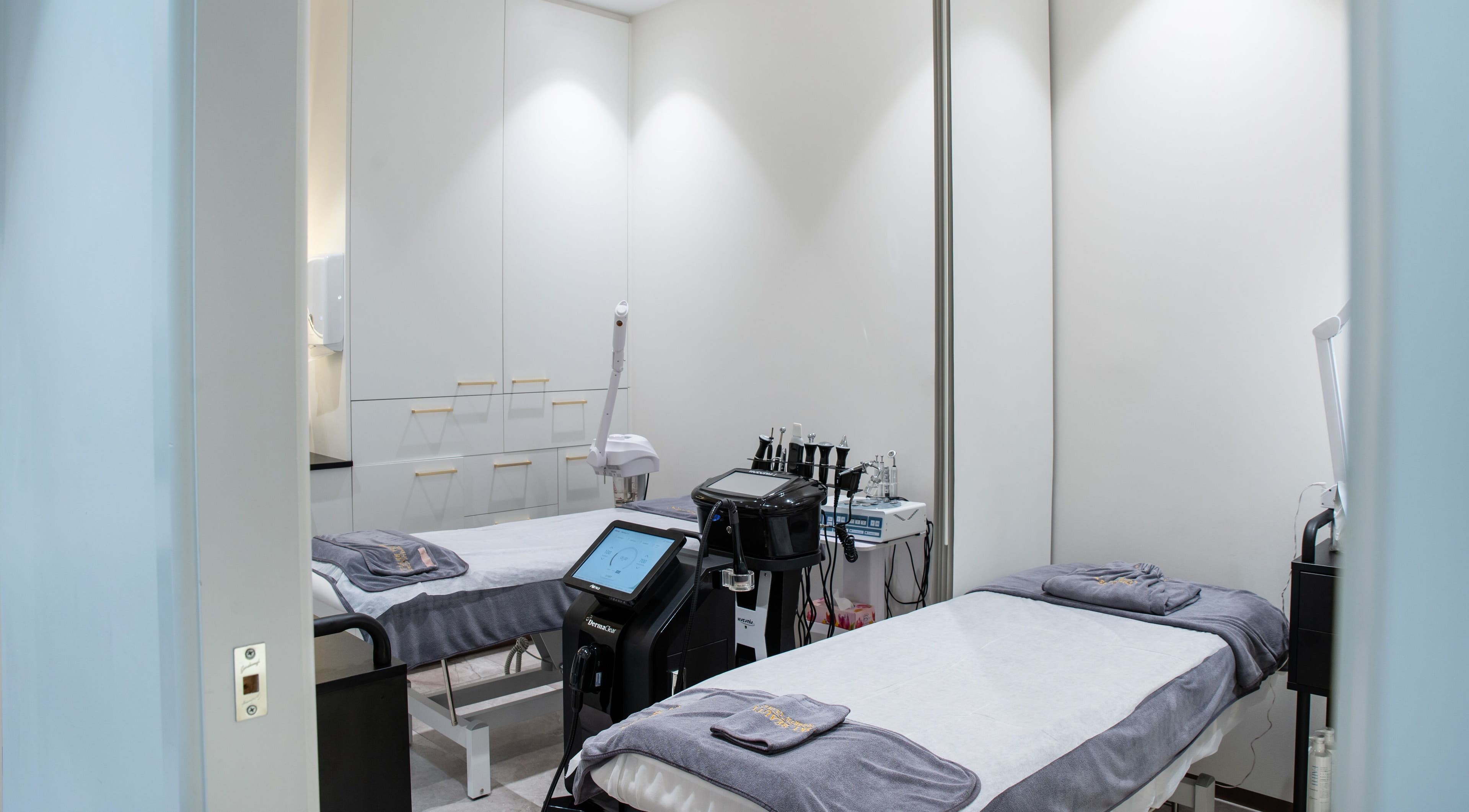 Modern dual treatment room at Sky Beauty Cosmetic Clinic - Macquarie Park, featuring advanced equipment in New South Wales, AU.