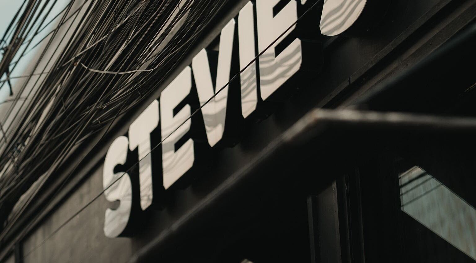 Close-up of Stevie's signage at the entrance, located in Bali, Bali, ID.