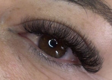 Close-up of expertly applied eyelash extensions at TranQuility, Middelburg, Mpumalanga, ZA.