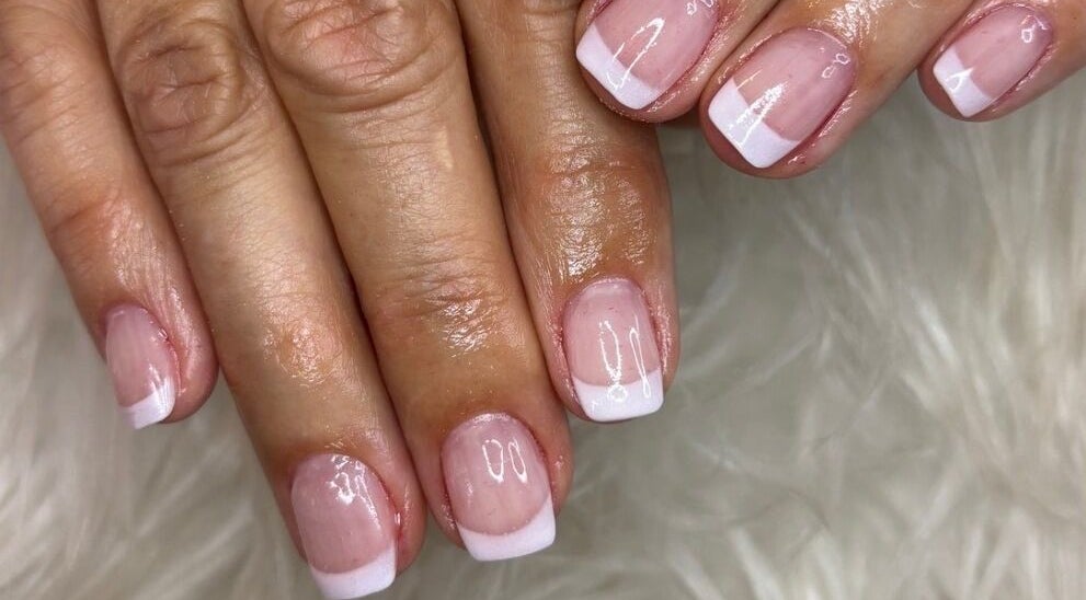 Close-up of elegant French manicure at TranQuility in Middelburg, Mpumalanga, ZA.