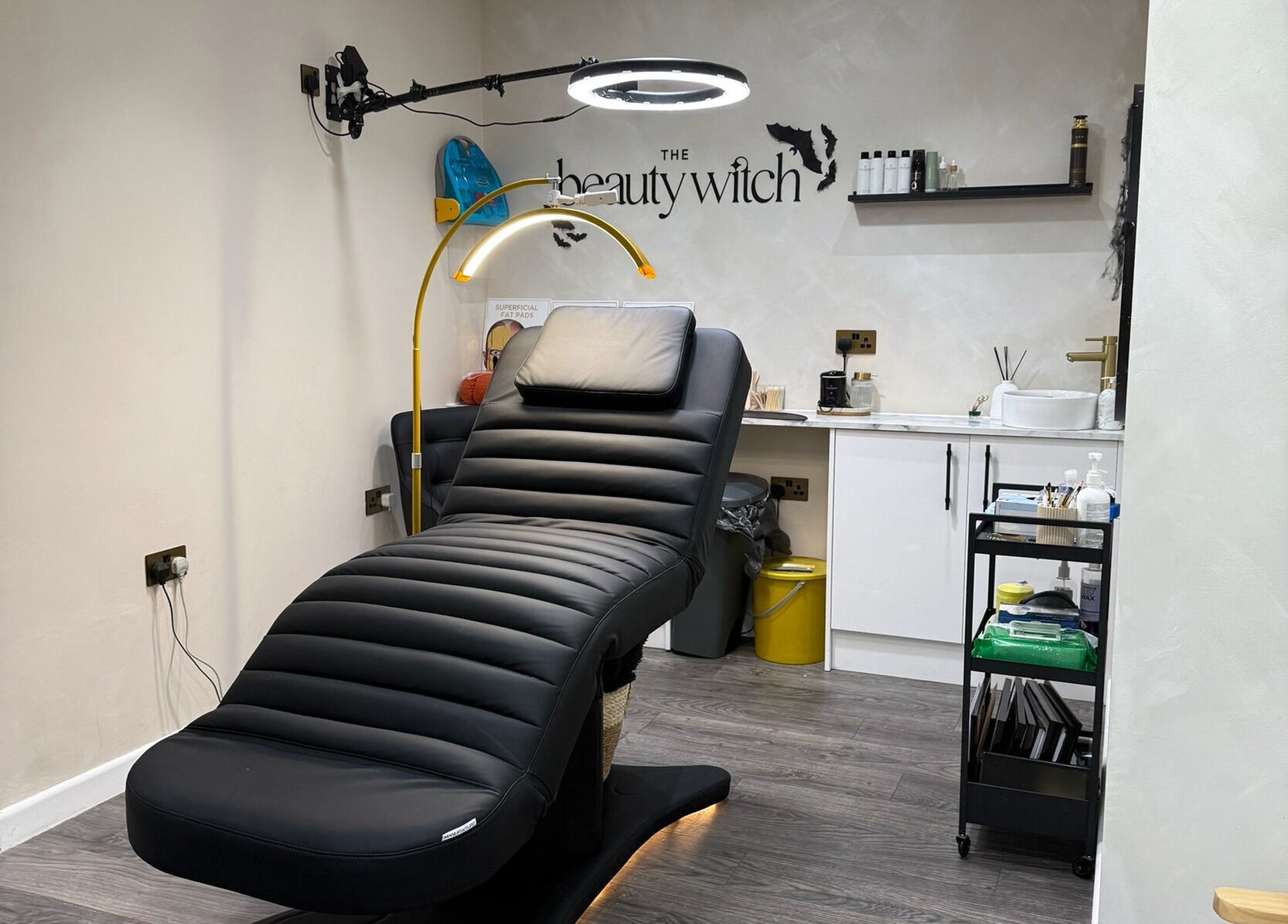 Modern treatment room at The Beauty Witch - Aesthetics, Eyebrows & Skin, Aylesbury, England, GB.