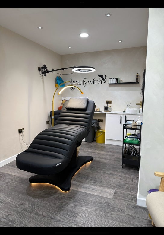 Modern treatment room at The Beauty Witch - Aesthetics, Eyebrows & Skin, Aylesbury, England, GB.