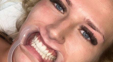 Close-up of a woman undergoing a dental procedure at CSLashes, Bournemouth, England, GB.