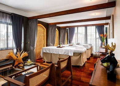 Luxurious massage room at Sarila Spa At Salana Boutique Hotel in Vientiane, Vientiane Prefecture, LA.