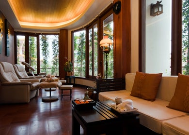 Relaxing seating area at Sarila Spa At Salana Boutique Hotel in Vientiane, Vientiane Prefecture, LA.