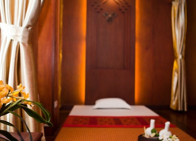 Serene spa setting at Sarila Spa At Salana Boutique Hotel, Vientiane. Elegant decor and calming ambiance.