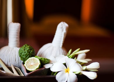 Herbal massage setup at Sarila Spa At Salana Boutique Hotel, Vientiane, Vientiane Prefecture, LA.