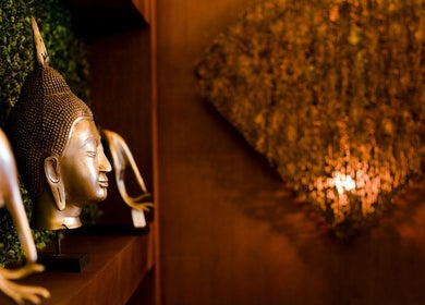 Elegant Buddha sculpture in Sarila Spa At Salana Boutique Hotel, Vientiane, Vientiane Prefecture, LA.