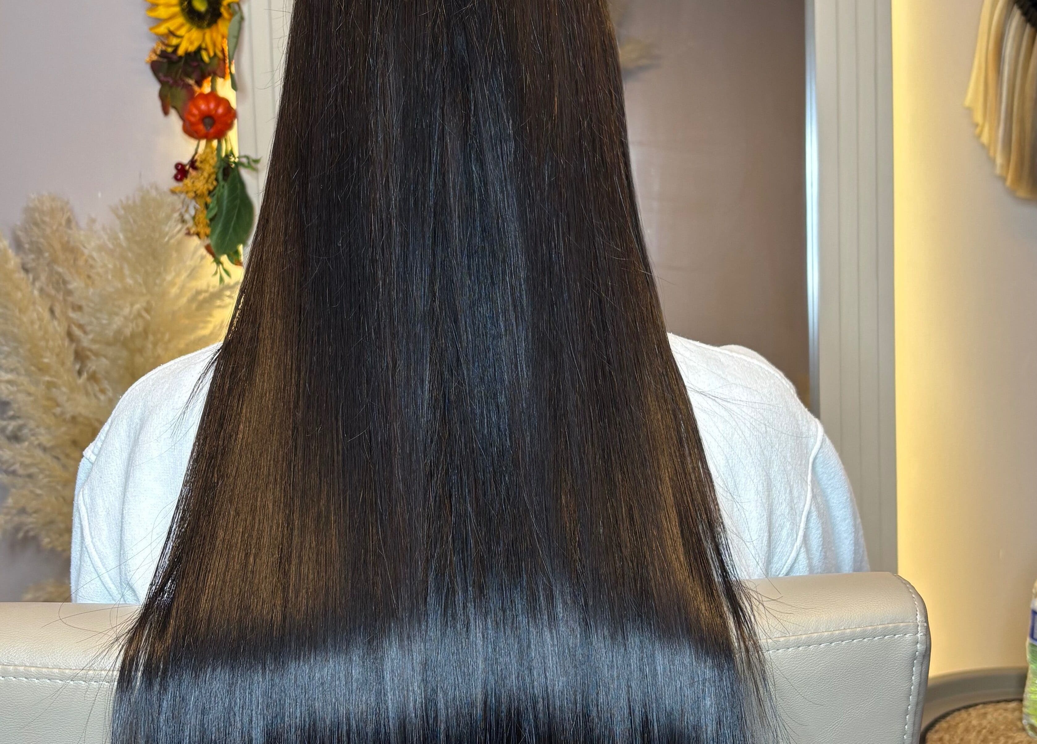 Smooth, shiny hair extensions at Hair Extensions By Maria, Mexborough, England, GB.
