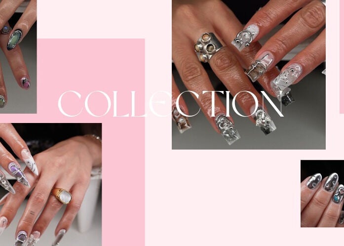 Elegante Nagelkunst bei Spring Nails Berlin, Berlin, DE. Eindrucksvolle Designs mit Silber und Farbe.