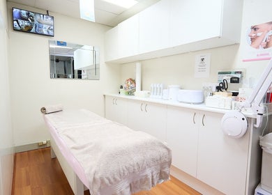 Tranquil treatment room at Dolce Vita Beaute, Newtown, New South Wales, AU featuring a spa bed and calming decor.