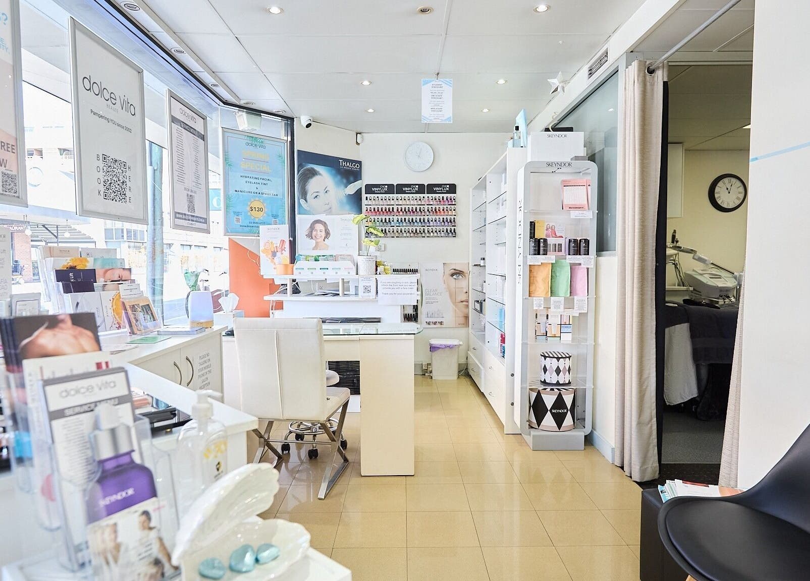 Interior of Dolce Vita Beaute, Newtown, New South Wales, AU, showcasing a modern and welcoming beauty setup.