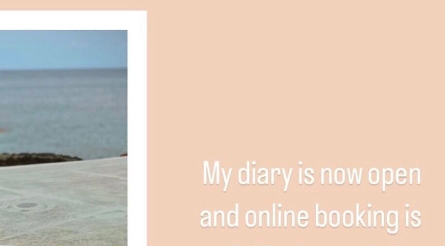 Calming coastal view at Blend By Anna, Carlisle, England, GB with online booking message.