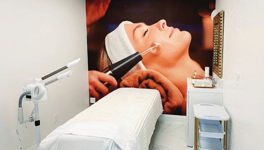 Elegant treatment room at VitaGlow MD Wellness & Skin Clinic, San Jose, California, US, highlighting relaxation.