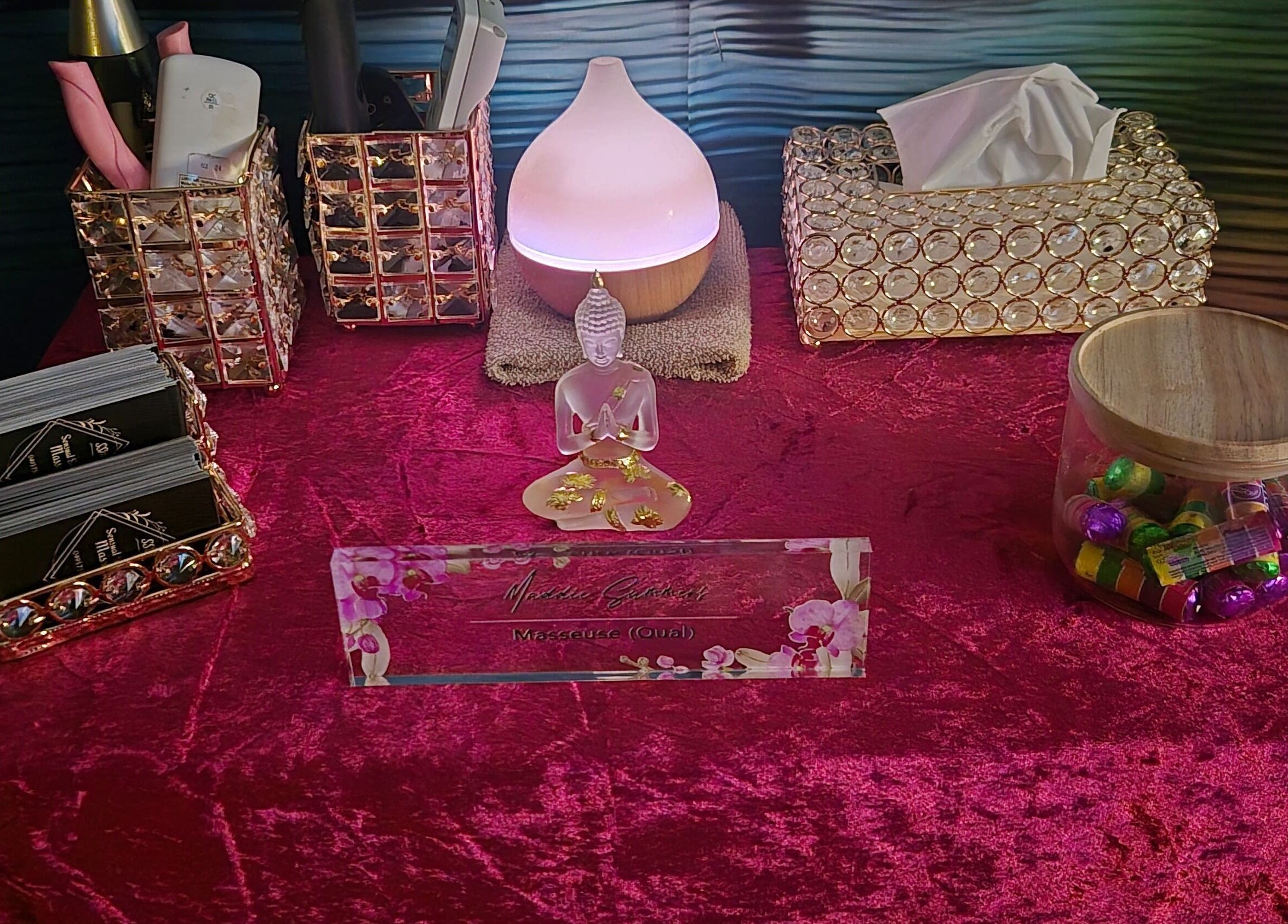 Chic table setup at SSM Massage in Andergrove, Queensland, AU with a tranquil atmosphere.