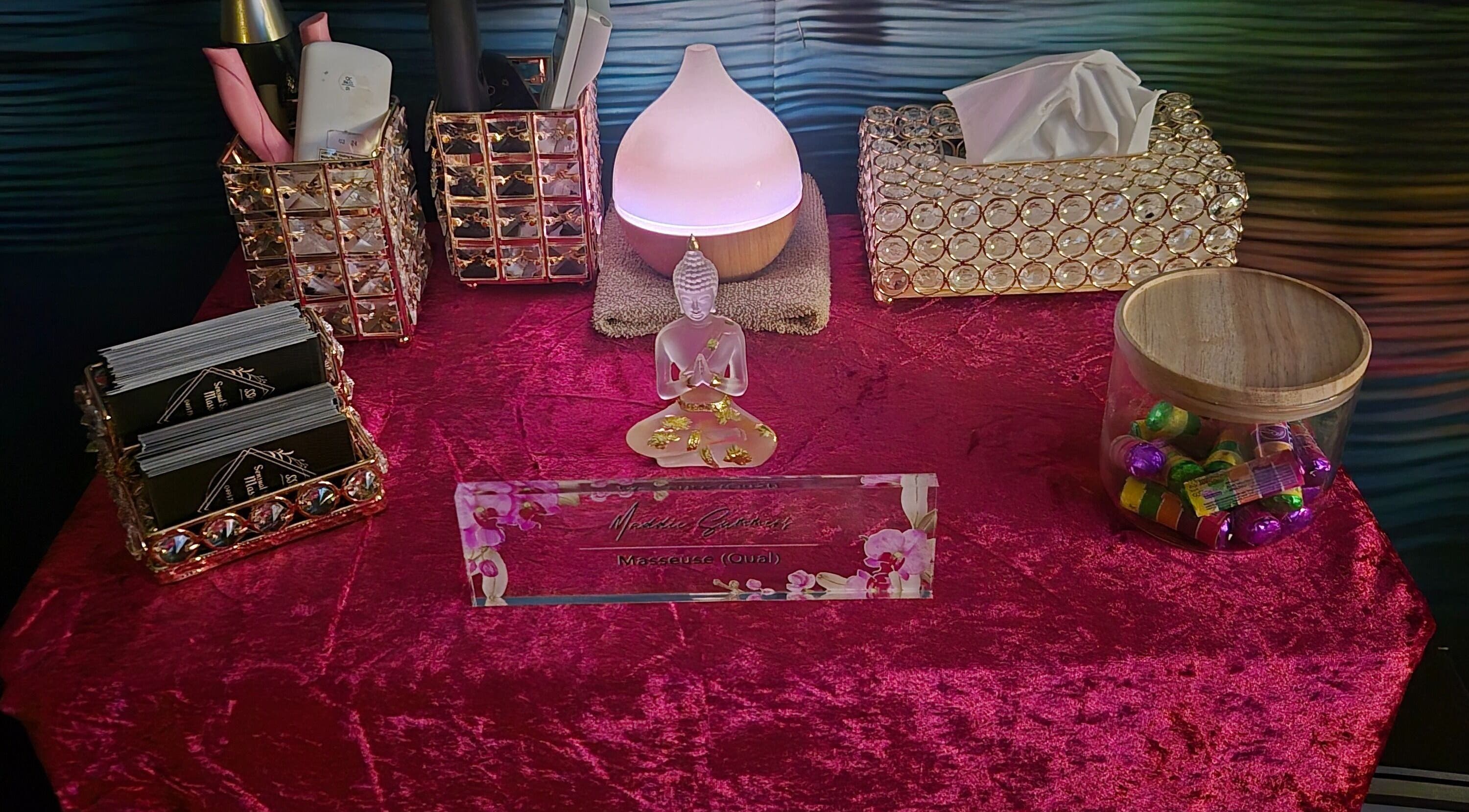 Chic table setup at SSM Massage in Andergrove, Queensland, AU with a tranquil atmosphere.