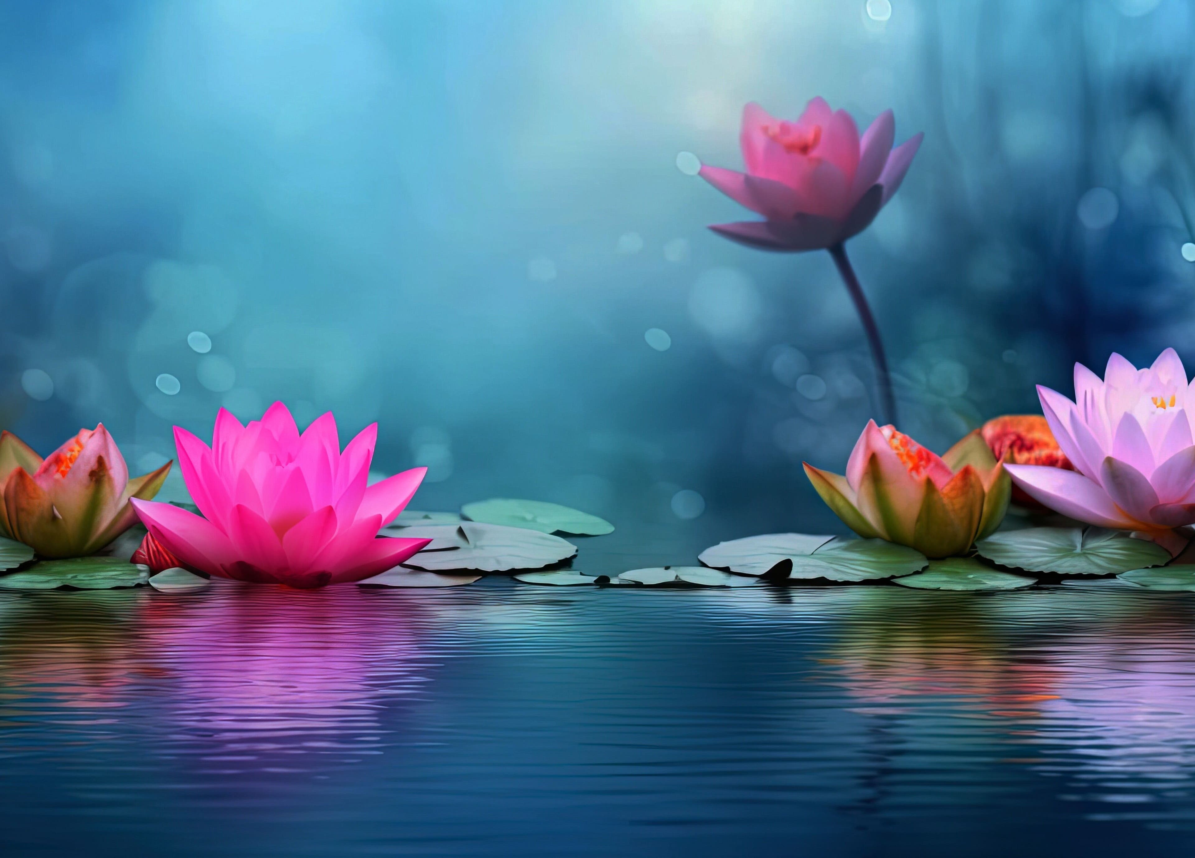 Tranquil lotus flowers at SSM Massage, Andergrove, Queensland, AU, embody serenity and wellness.