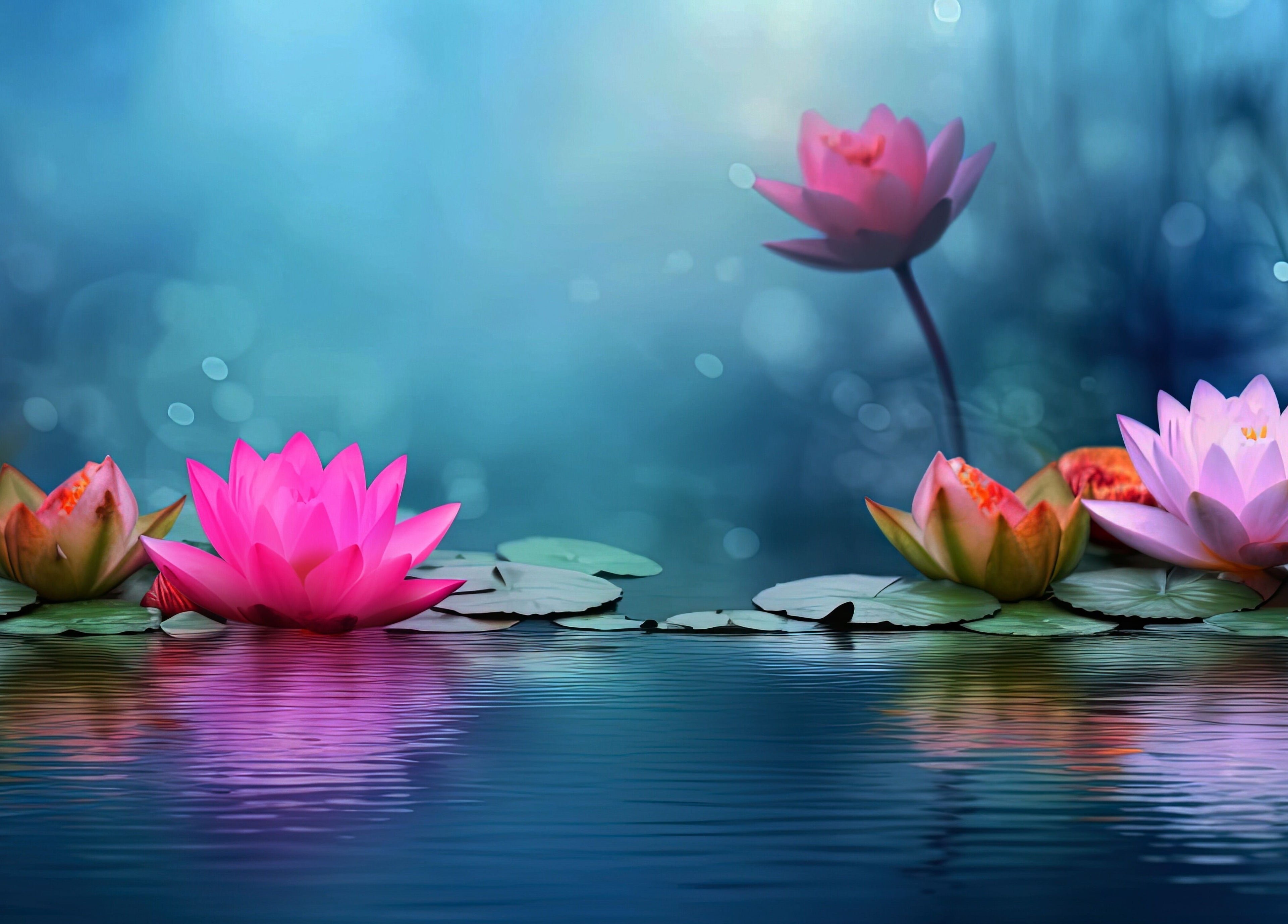 Tranquil lotus flowers at SSM Massage, Andergrove, Queensland, AU, embody serenity and wellness.
