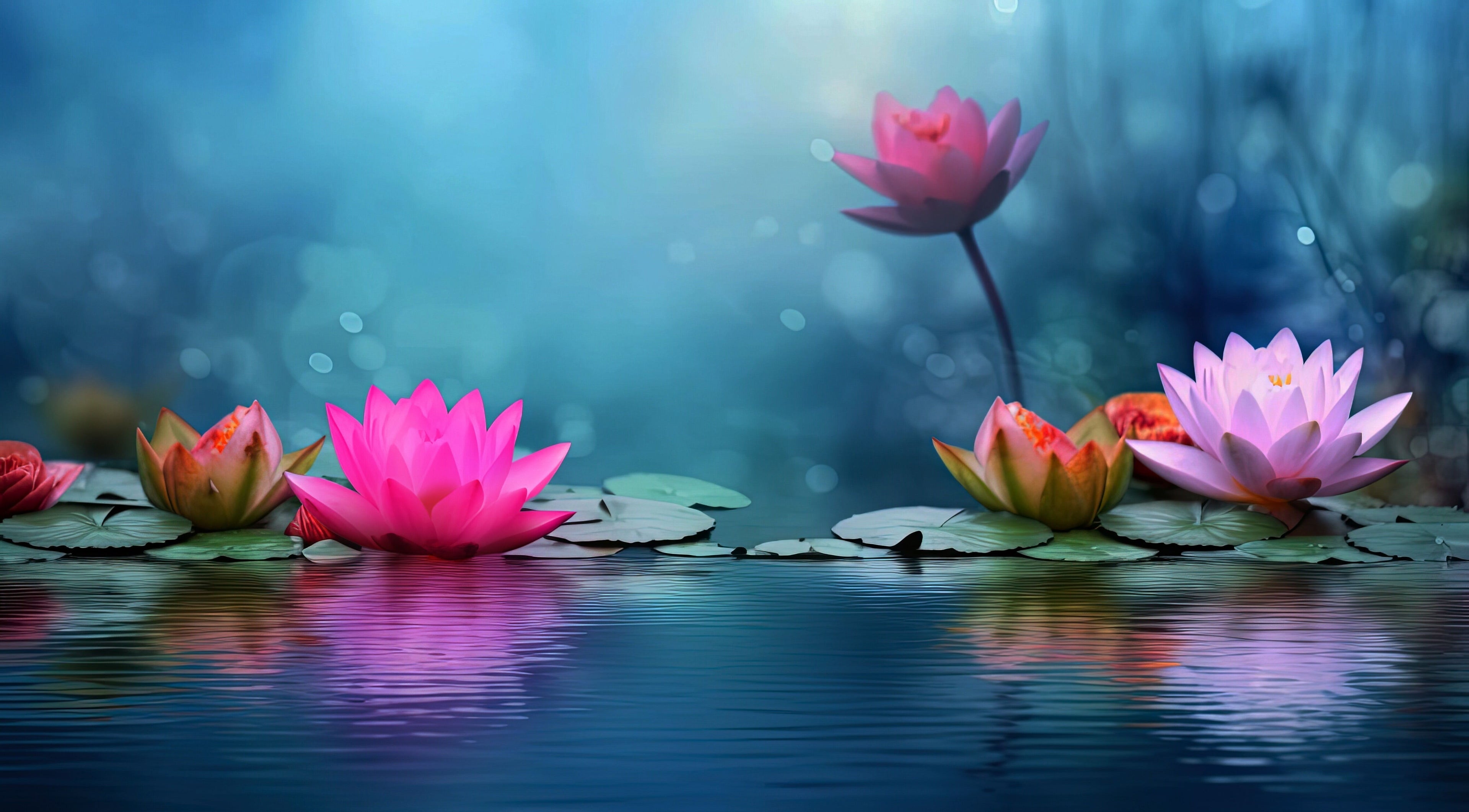 Tranquil lotus flowers at SSM Massage, Andergrove, Queensland, AU, embody serenity and wellness.