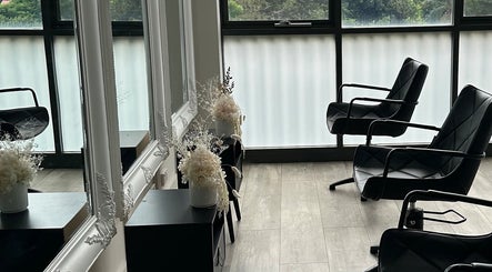Modern salon chairs and mirrors at SEC HAIR, Putney, New South Wales, AU.