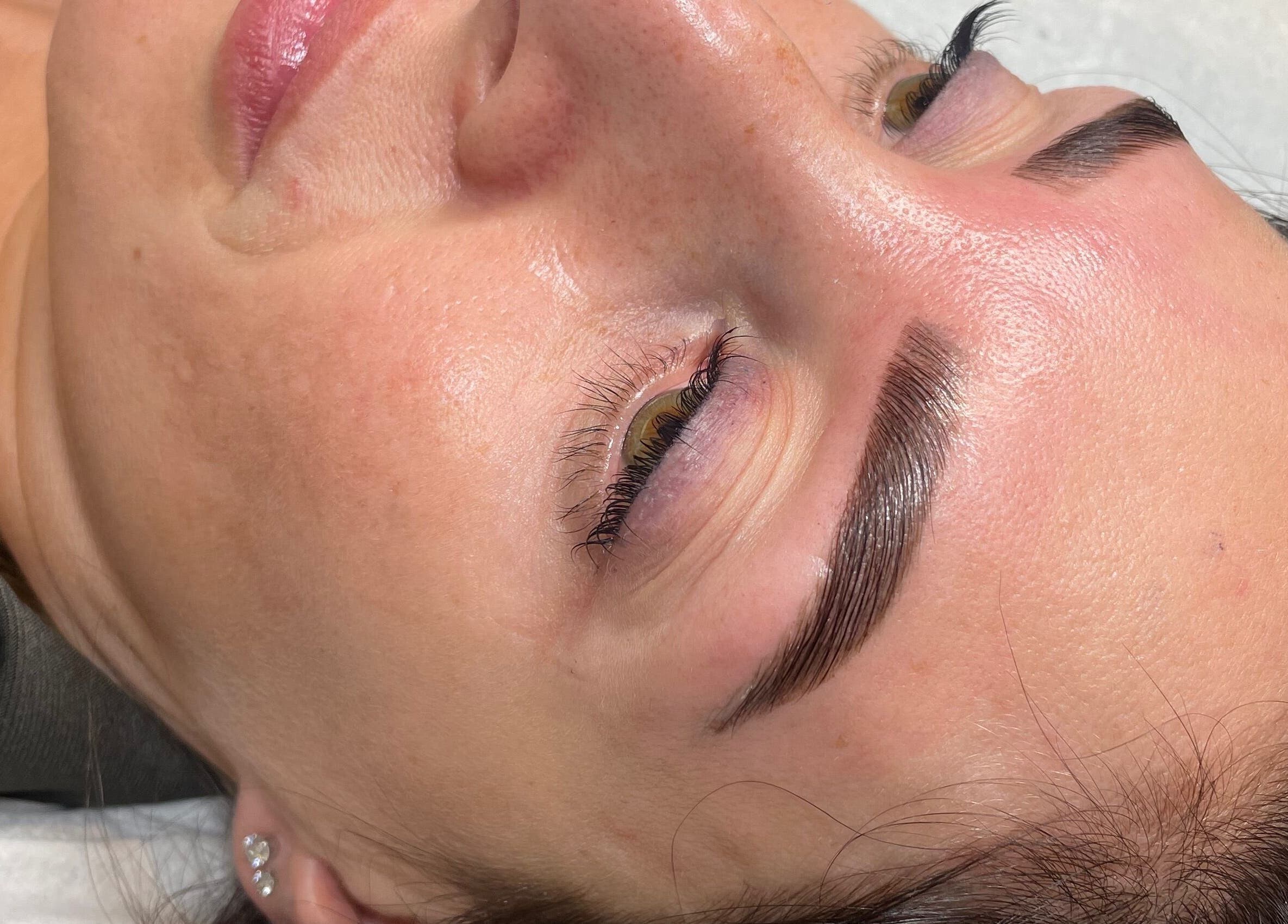Perfectly shaped eyebrows at Céru Beauty, Lytham St Annes, England, GB enhancing facial aesthetics.