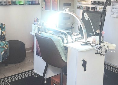 Cozy and stylish nail station at Raven Nails by Michélle, Roodepoort, Gauteng, ZA.