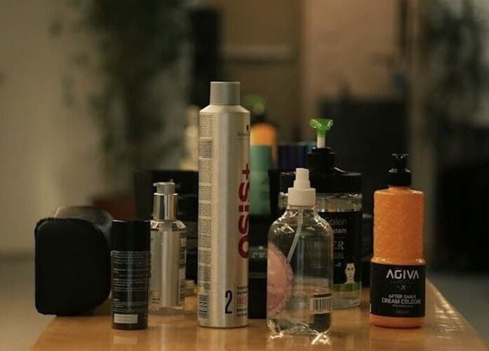 Grooming products on display at Self Reflection Barbershop, الرياض, منطقة الرياض, SA.