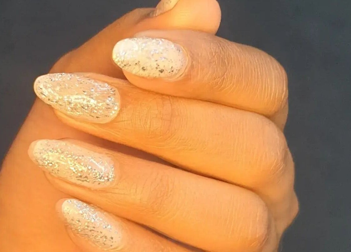 Glittery nail art at Nails by Teri in Queensburgh, Kwazulu-natal, ZA.
